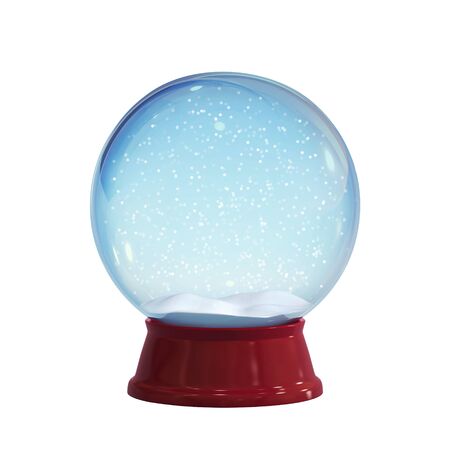 Christmas snow globe isolated on white. 3D renderingの写真素材