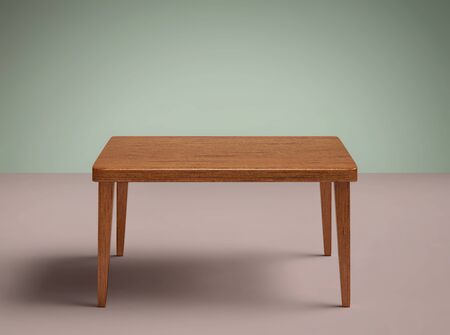 Empty wooden table in the room. 3D renderingの写真素材