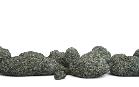 Pile of stones isolated on white. 3D renderingの写真素材