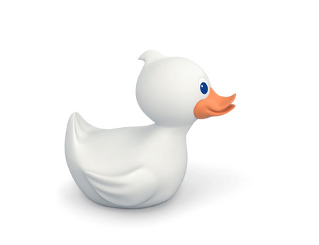 White rubber duck isolated on white. 3D renderingの写真素材