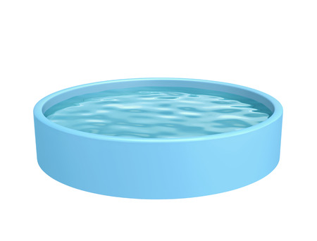Garden swimming pool isolated on white. 3D rendering with clipping pathの写真素材