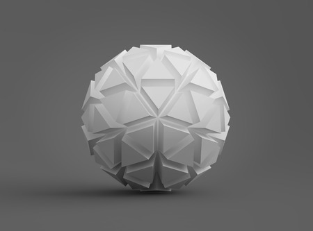 Abstract white 3D sphere on gray background. 3D renderingの写真素材