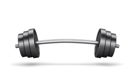 Barbell isolated on white background. 3D rendering with clipping pathの写真素材