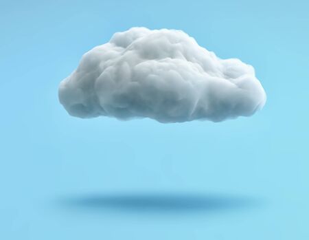 White cloud isolated on blue background. 3D renderingの写真素材