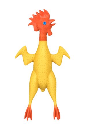 Rubber rooster isolated on white background. 3D renderingの写真素材
