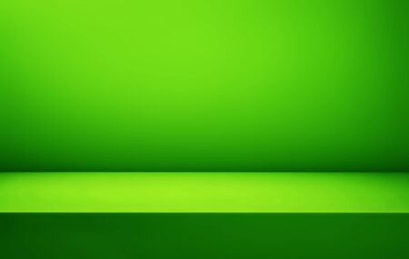 Green studio background, product display stand. 3D renderingの写真素材