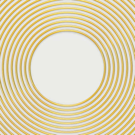 Golden circles frame, concentric rings. 3D renderingの写真素材