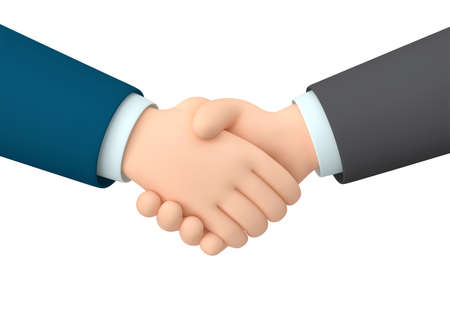 Business handshake isolated  white. 3D renderingの写真素材