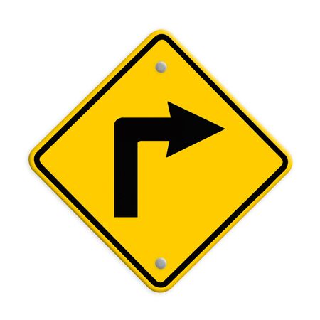 Turn right road signの写真素材