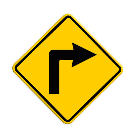 Turn right road signの写真素材