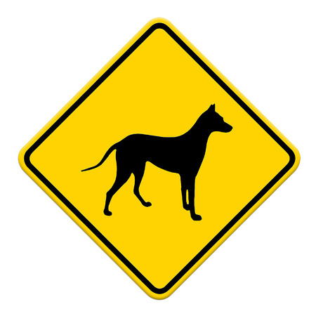 beware dog crossing traffic sign,part of a seriesの素材 [FY31027049858]