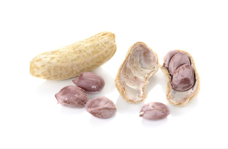 Peanuts on white background