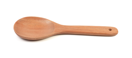 Wooden ladle isolated on a white backgroundの写真素材