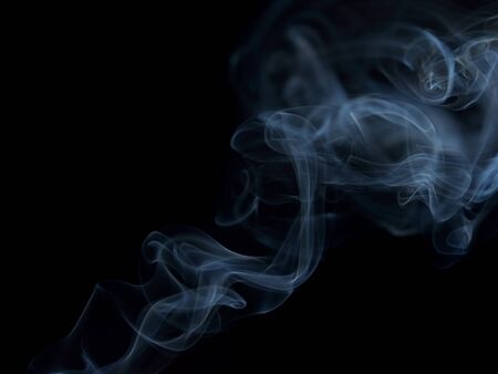 smoke isolated on a black background, photographyの写真素材