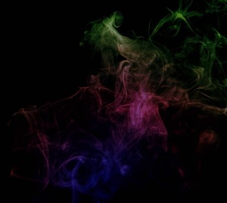 smoke isolated on a black background, photographyの写真素材