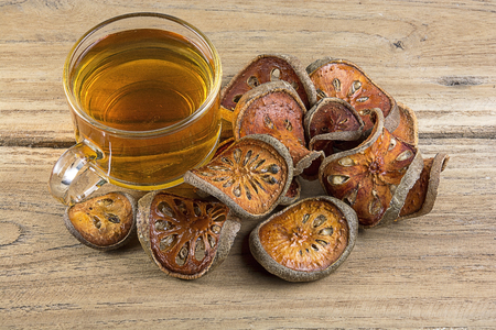 Bael water, Dried quince isolatedの写真素材