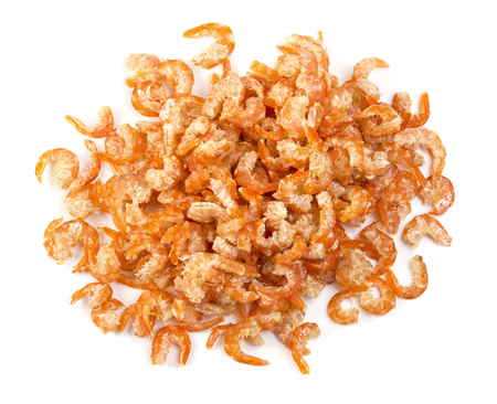 dried shrimp isolated on a white background, photographyの写真素材
