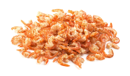 dried shrimp isolated on a white background, photographyの写真素材