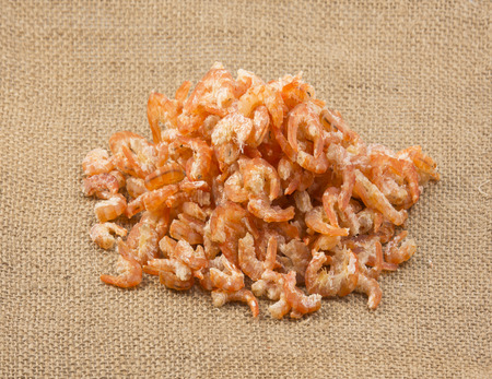 dried shrimp isolated on a white background, photographyの写真素材