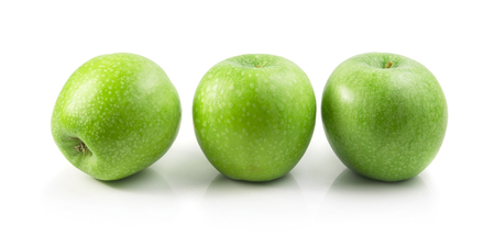 green apple isolated on a white background, photographyの写真素材