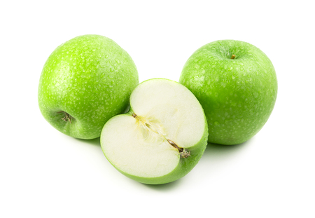 green apple isolated on a white background, photographyの写真素材