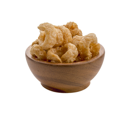 pork snack isolated on a white backgroundの写真素材