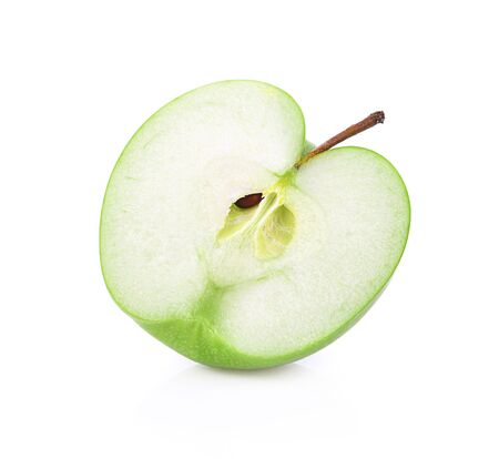 green apple isolated on a white background, photographyの写真素材
