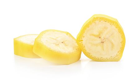 Banana isolated photography on white back groundの写真素材