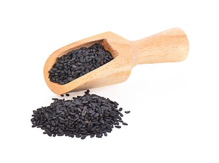 black sesame isolated on a white background, photographyの写真素材