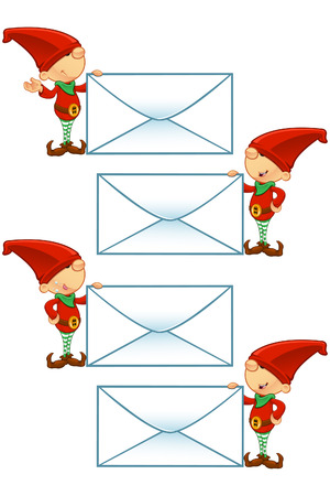 Red Elf - Holding Big Letterのイラスト素材