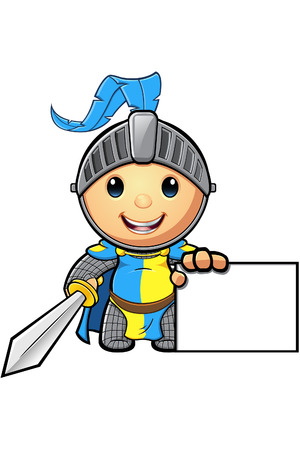 Blue and Yellow Knight Characterのイラスト素材