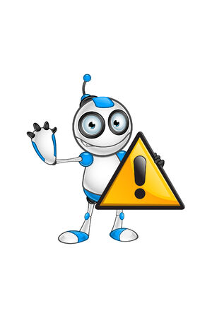 White   Blue Robot Characterのイラスト素材