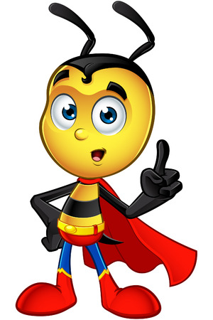 Super Little Bee Characterのイラスト素材