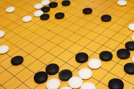 A scene from a game of go  Selective focus の写真素材