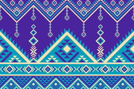 Colorful Navajo pattern vector illustration background. Native American seamless pattern. Geometric ornament, ethnic design for use in fashion, textile, clothes, home decoration, fabric, batik.のイラスト素材