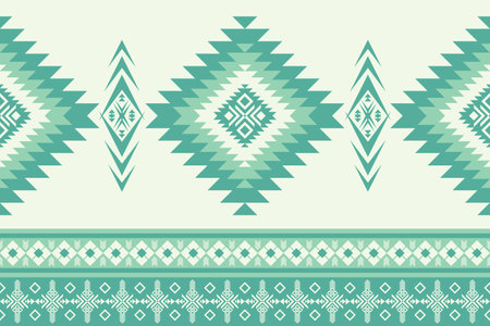 Green Pastel Color of Native American pattern, Navajo design. Native American ornament. Abstract geometric background traditional ethic for decoration, fabric, textile, fashion.のイラスト素材