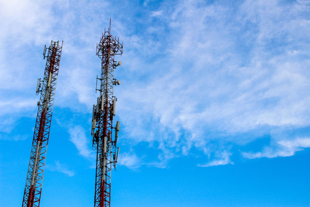 high voltage post.High-voltage tower sky background art