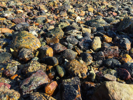 Stones on the seashore background artの写真素材