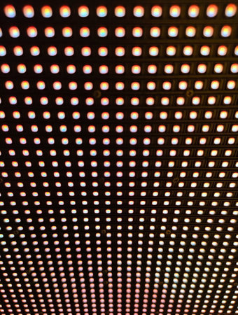 Close-up at illuminate LED screen panel. Abstract background.の写真素材