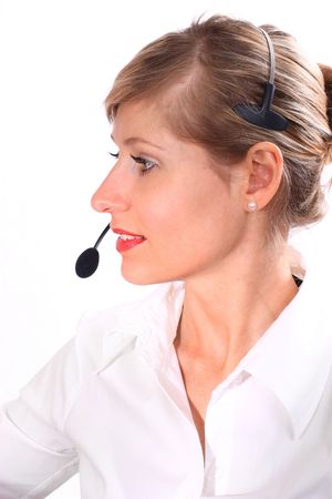 Young beautiful customer service girlの写真素材