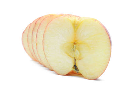 Sliced red apple on a white background