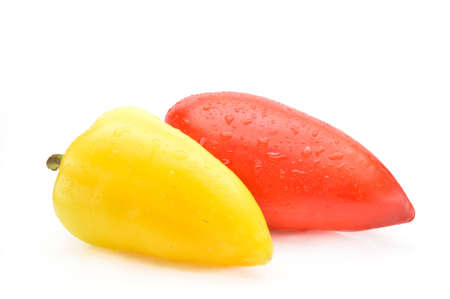 Bulgarian pepper close up on white background