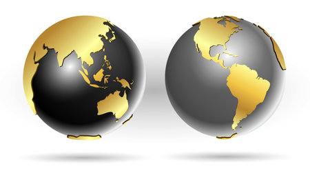 earth globe realistic isolated on white backgroundのイラスト素材