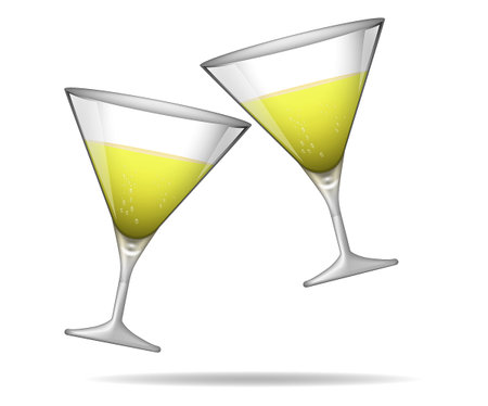 wine glass realistic isolated on white backgroundのイラスト素材