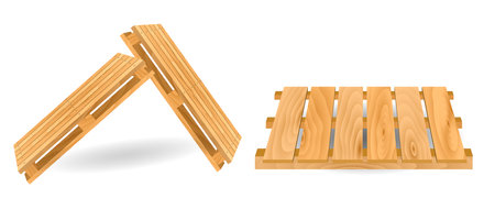 wooden pallet for shipping transportation freight isolated 3D illustrationのイラスト素材