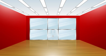 interior empty room design isolated - 3d illustrationのイラスト素材