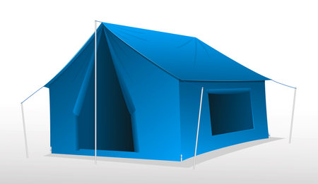 set of camping tent outdoor isolated- 3d illustrationのイラスト素材