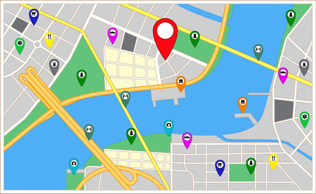 global map pin sign for navigation direction place - 3d illustrationのイラスト素材