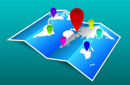 global map pin sign for navigation direction place - 3d illustrationのイラスト素材