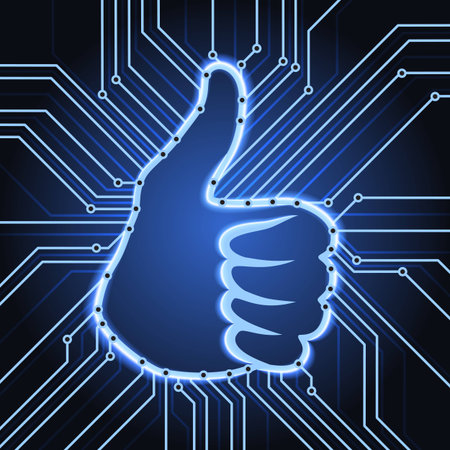 like hand sign electronics schemeのイラスト素材